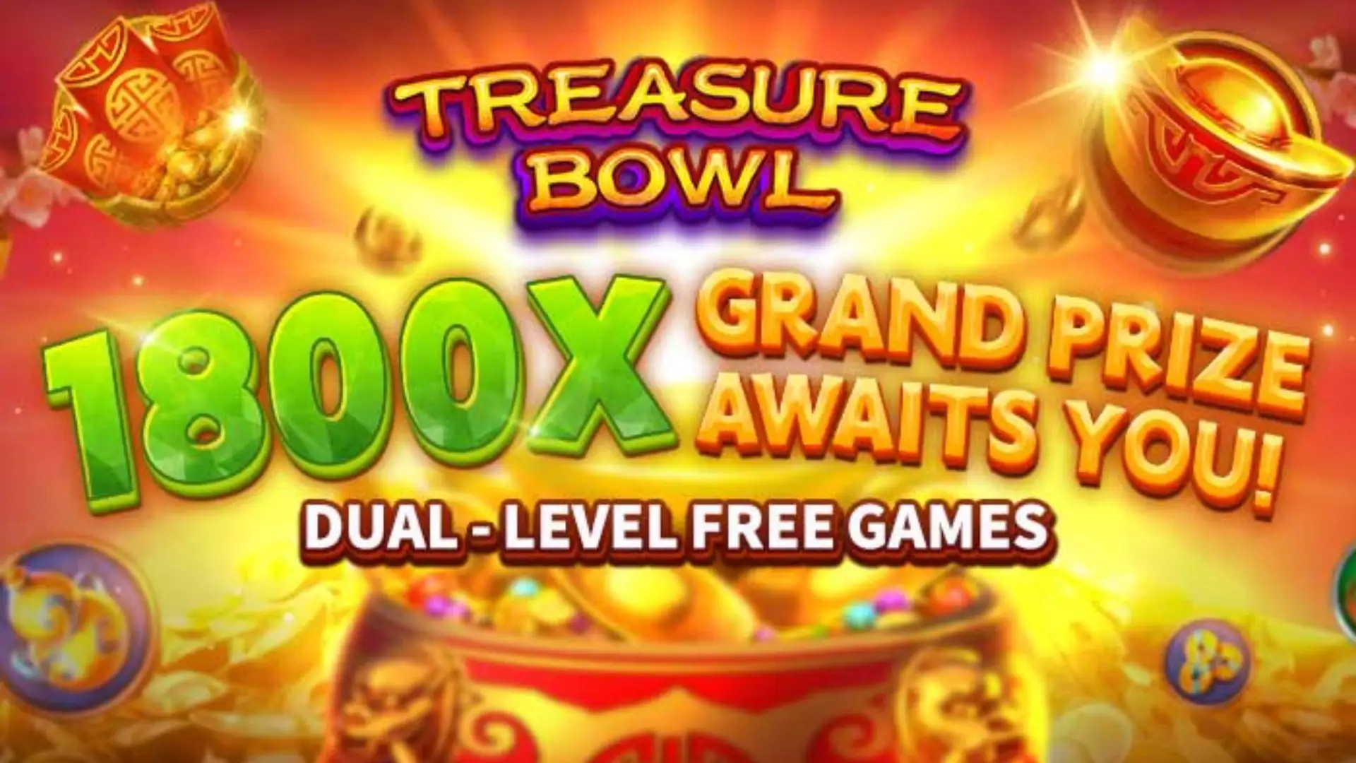 Multiplicadores Treasure Bowl 7jj - 7777x Máximo com Tigela Dourada